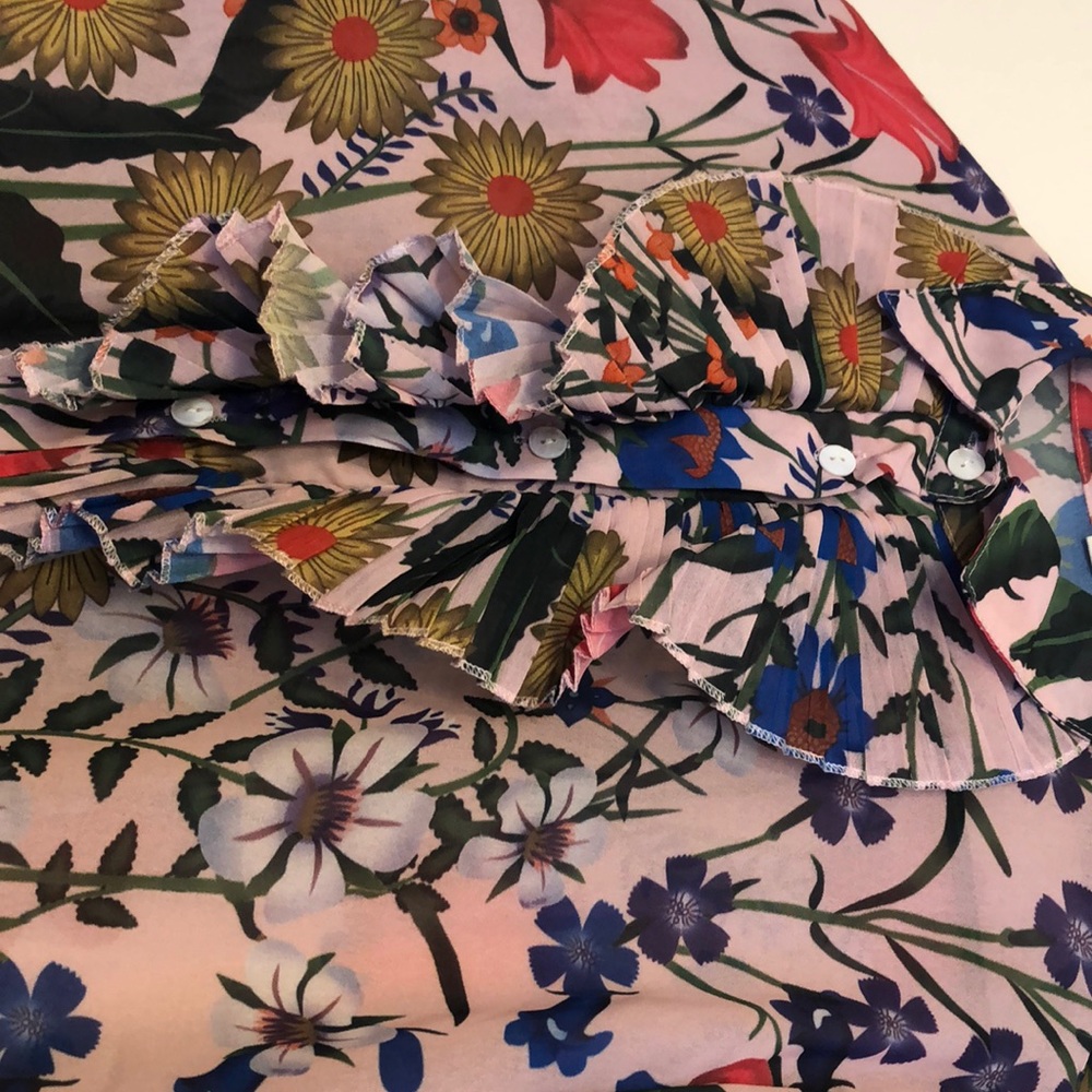 Sheer tropical blouse, spring appropriate